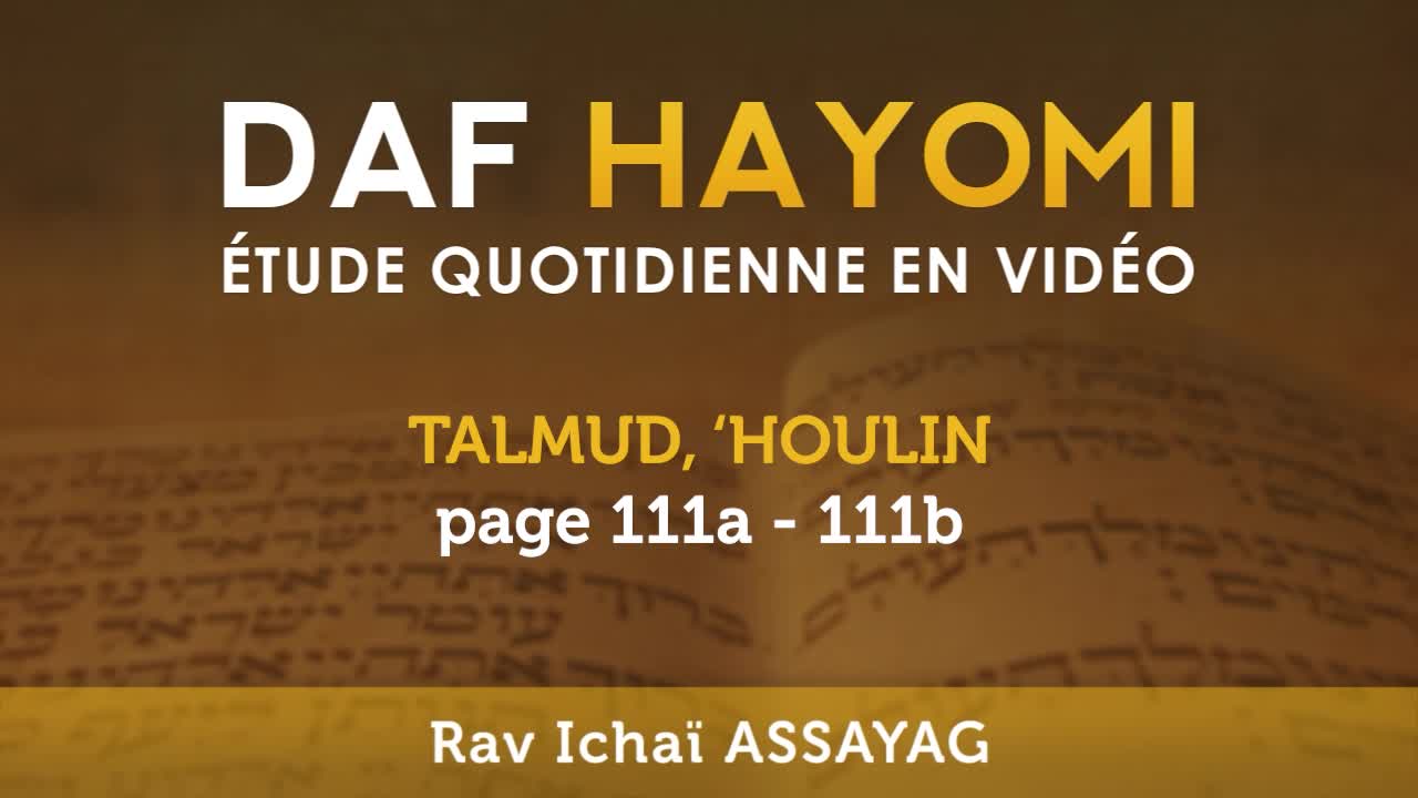 Daf Hayomi - 'Houlin 111 avec Rav Ichaï Assayag episode artwork